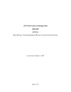 PUTNAM County Technology Plan 2004-2007