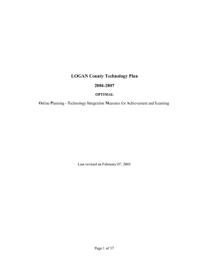 LOGAN County Technology Plan 2004-2007