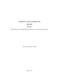 MARSHALL County Technology Plan 2004-2007