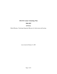 ROANE County Technology Plan 2004-2007