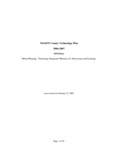 MASON County Technology Plan 2004-2007