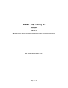 WVSD&amp;B County Technology Plan 2004-2007