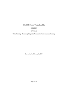 GILMER County Technology Plan 2004-2007