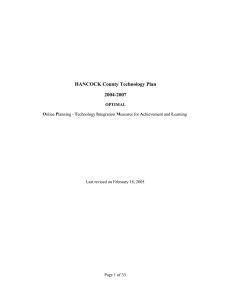 HANCOCK County Technology Plan 2004-2007