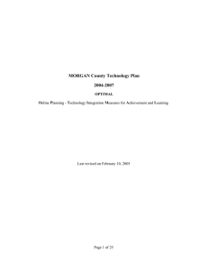 MORGAN County Technology Plan 2004-2007