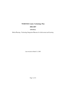 WEBSTER County Technology Plan 2004-2007