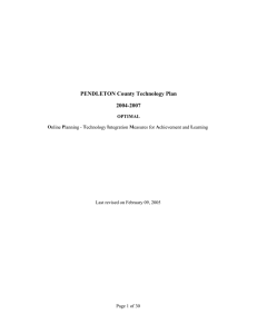 PENDLETON County Technology Plan 2004-2007