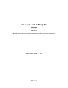 PLEASANTS County Technology Plan 2004-2007