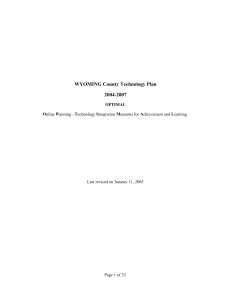 WYOMING County Technology Plan 2004-2007