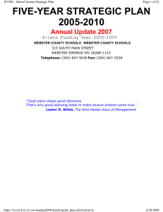 FIVE-YEAR STRATEGIC PLAN 2005-2010 Annual Update 2007 E-rate Funding Year 2008-2009