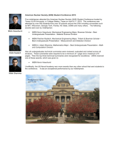 American Nuclear Society (ANS) Student Conference 2015 Five midshipmen attended the American Nuclear Society (ANS) Student Conference hosted by  Texas A &amp; M University, in College Station, Texas on April 9­11, 2015.  The conference was 