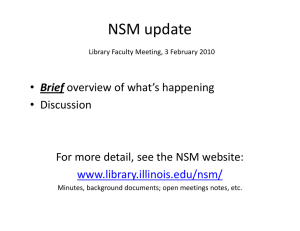 NSM update • i Discussion 