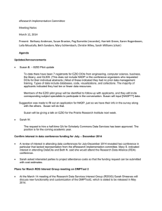 eResearch Implementation Committee Meeting Notes March 12, 2014