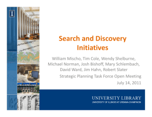 Search and Discovery  Initiatives