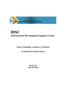 IDSC Instructional Development Support Center Using Technology to Improve Feedback