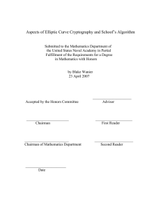 Aspects of Elliptic Curve Cryptography and Schoof’s Algorithm