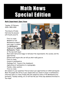 Math News Special Edition Math Department Open House