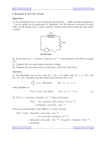 I. Example 2: R-L AC Circuit Questions: