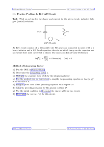 III. Practice Problem 1: R-C AC Circuit