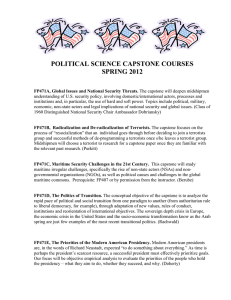 POLITICAL SCIENCE CAPSTONE COURSES SPRING 2012