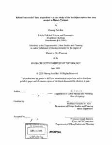 A case  study of the Van  Quan new ... Behind  &#34;successful&#34;  land acquisition project in Hanoi, Vietnam -