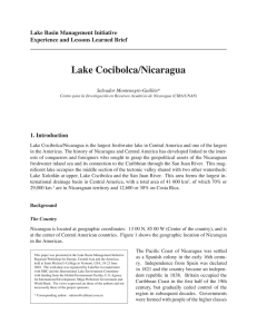 Lake Cocibolca/Nicaragua Lake Basin Management Initiative Experience and Lessons Learned Brief 1. Introduction
