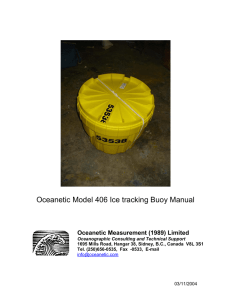 Oceanetic Model 406 Ice tracking Buoy Manual Oceanetic Measurement (1989) Limited  03/11/2004