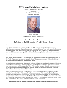 35 Annual Michelson Lecture  Jesse Ausubel