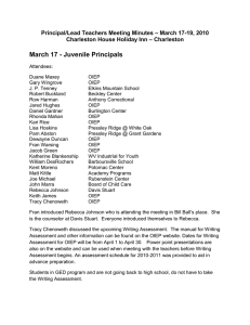 March 17 - Juvenile Principals – March 17-19, 2010