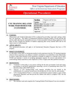 Operational Procedures West Virginia Department of Education Section Office of Institutional Education Programs