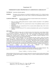 Experiment 12C THERMODYNAMIC PROPERTIES OF AMMONIUM CARBAMATE