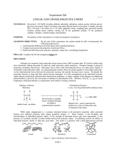 Experiment 26E LINEAR AND CROSSLINKED POLYMERS