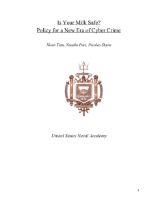   Is Your Milk Safe?   Policy for a New Era of Cyber Crime  United States Naval Academy 