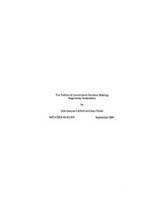 The Politics of Government  Decision Making: Regulatory  Institutions by