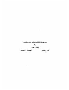 by Micro Economics  for Demand-Side  Management Hisao Kibune MIT-CEPR  91-004WP