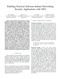 Enabling Practical Software-defined Networking Security Applications with OFX John Sonchack Adam J. Aviv