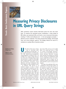 Measuring Privacy Disclosures in URL Query Strings s er