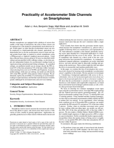 Practicality of Accelerometer Side Channels on Smartphones ABSTRACT