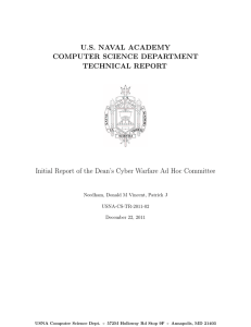 U.S. NAVAL ACADEMY COMPUTER SCIENCE DEPARTMENT TECHNICAL REPORT