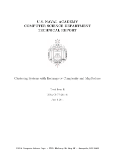 U.S. NAVAL ACADEMY COMPUTER SCIENCE DEPARTMENT TECHNICAL REPORT