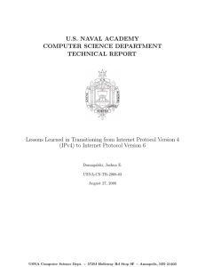 U.S. NAVAL ACADEMY COMPUTER SCIENCE DEPARTMENT TECHNICAL REPORT