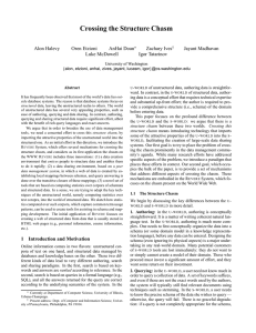 Crossing the Structure Chasm Alon Halevy Oren Etzioni AnHai Doan