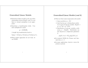 Generalized Linear Models Generalized Linear Models (cont’d)