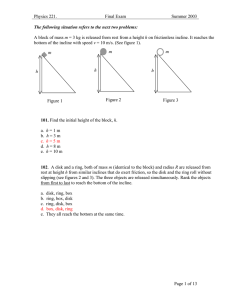 Physics 221. Final Exam Summer 2003 m