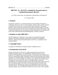 BBF RFC 42:  RA-PCR, a method for the generation... randomized promoter libraries