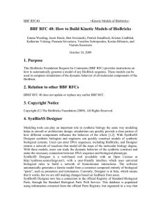 BBF RFC 40: How to Build Kinetic Models of BioBricks