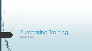 Purchasing Training February 8, 2016
