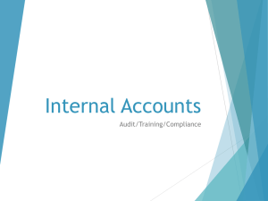 Internal Accounts Audit/Training/Compliance
