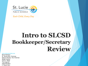 Intro to SLCSD Review Bookkeeper/Secretary