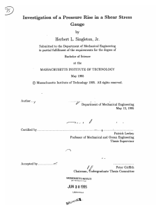 (29 Investigation  of  a Pressure  Rise  in... Gauge Herbert L. Singleton,  Jr.